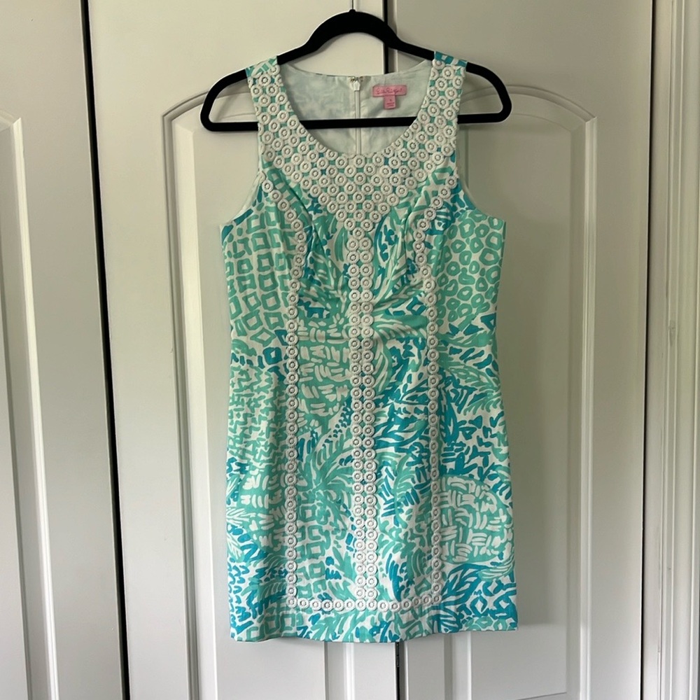 Lilly Pulitzer Mcfarlane Shift Dress in Seaside Aqua size 6